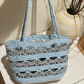 Silver butterfly blue wave bag